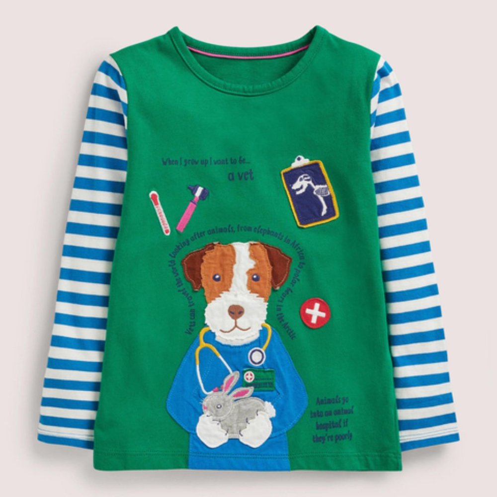NWT Mini Boden RARE Veterinarian Dog T-Shirt